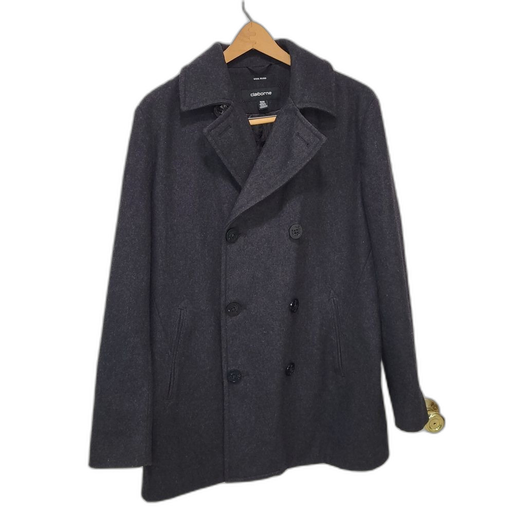 Claiborne Women's Dark Gray Pea Coat - Med.